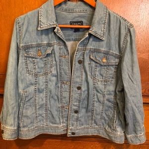 Chaps 3/4 Sleeve Jean Jacket